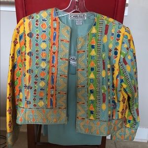 100% silk jacket & tank.